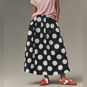 Anthropologie Maeve Polka Dot A-Line Skirt w/ Pockets